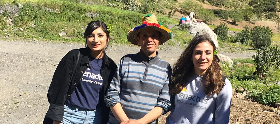 Edinburgh students with a Moroccan entrepreneur